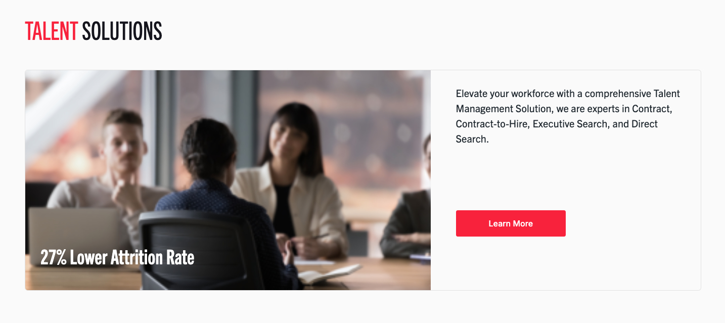 IntraEdge talent solutions section