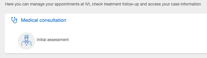 Current dashboard home screen of the healthcare portal