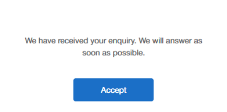 Current confirmation message screen of the healthcare portal